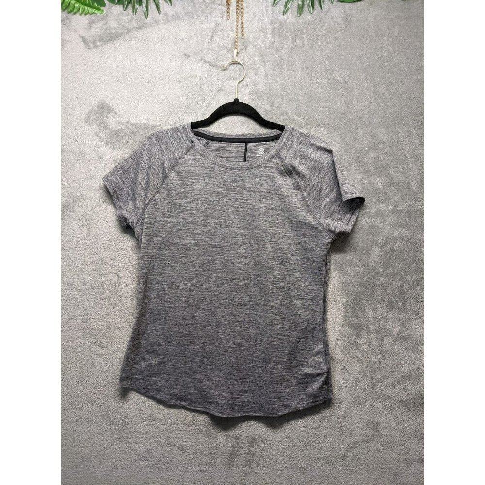 🍑CHAMPION Activewear Women Knit Top Solid Gray Casual MEDIUM(8-10)